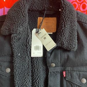 Levi’s Sherpa Premium Black Trucker Jacket